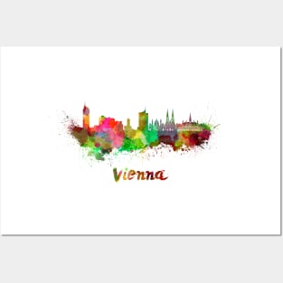 Vienna skyline in watercolor Posters and Art